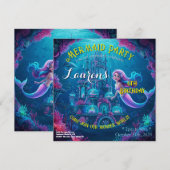 Fête de la sirène - Invitation d'anniversaire (Devant / Derrière)