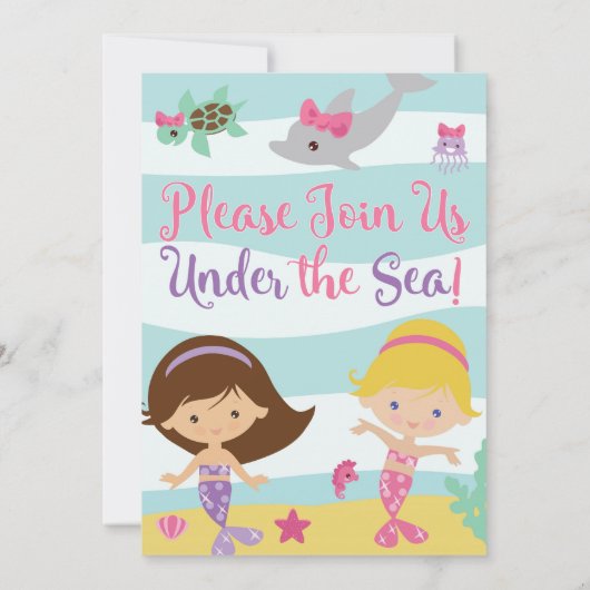 Fête de la sirène / Invitation d'anniversaire de l (Dos)