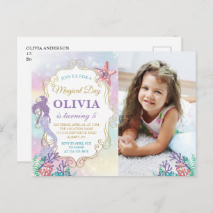 Fête De La Sirène Sous La Mer Photo Invitation