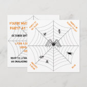 Fête de la toile d'araignée chez moi - Invitation (Devant / Derrière)