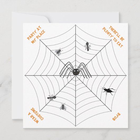 Fête de la toile d'araignée chez moi - Invitation (Devant)