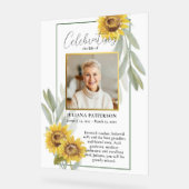 Fête de la vie de tournesol Photo Bienvenue funéra (Angle)