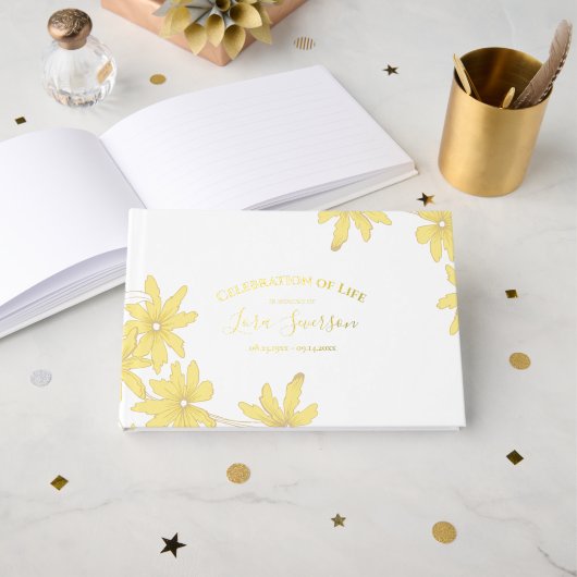 Fête de la vie des marguerites jaunes (Recto ouvert)