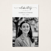 Fête de la vie Elégante carte de prière funéraire (Devant)