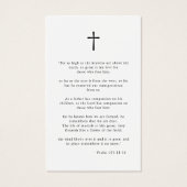 Fête de la vie Elégante carte de prière funéraire (Dos)