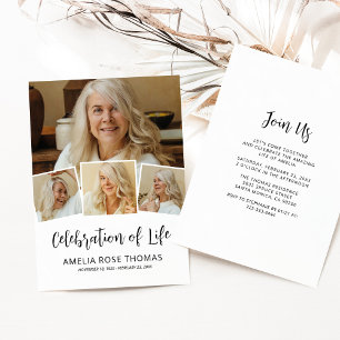 Fête de la vie Funéraire Photo Invitation