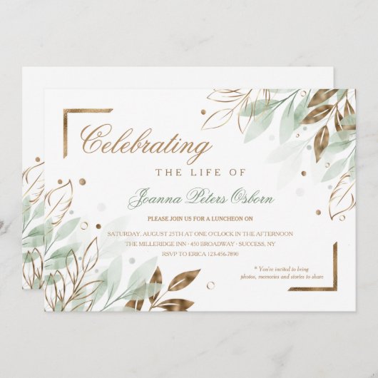 Fête de la vie Invitation (Devant / Derrière)