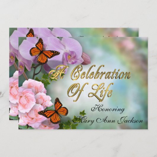 Fête de la vie Invitation (Devant / Derrière)