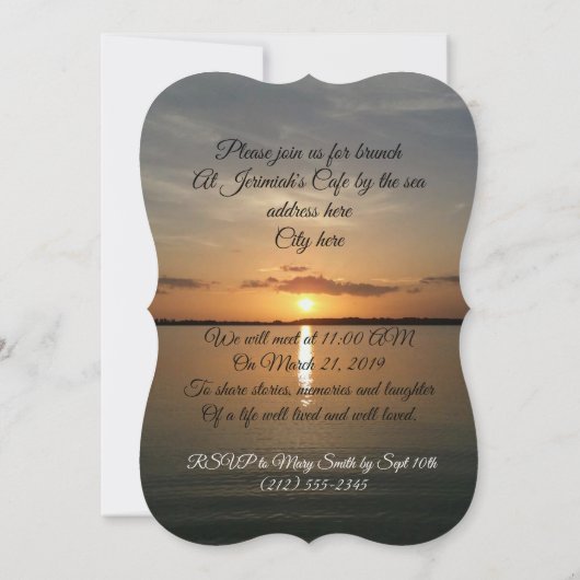 Fête de la vie Invitation (Dos)