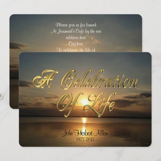 Fête de la vie Invitation (Devant / Derrière)