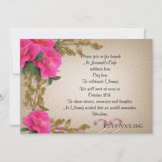 Fête de la vie Invitation (Dos)