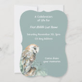 Fête de la vie Invitation Barn Owl Bird (Dos)
