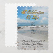 Fête de la vie invitation Beach (Devant / Derrière)