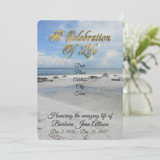 Fête de la vie invitation Beach (Debout devant)