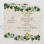 Fête de la vie Invitation Croix celtique irlandais (Devant / Derrière)