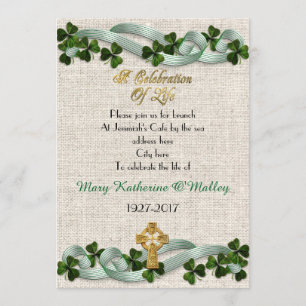 Fête de la vie Invitation Croix celtique irlandais