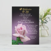 Fête de la vie Invitation lavande rose (Debout devant)