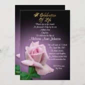 Fête de la vie Invitation lavande rose (Devant / Derrière)