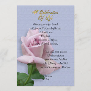 Fête de la vie Invitation lavande rose