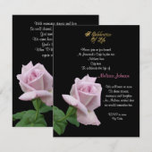 Fête de la vie Invitation lavande rose (Devant / Derrière)