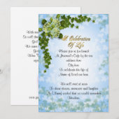 Fête de la vie Invitation lierre et fleurs (Devant / Derrière)