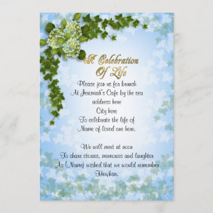 Fête de la vie Invitation lierre et fleurs