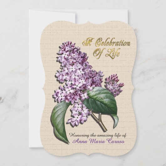 Fête de la vie Invitation Lilacs (Devant)