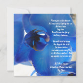 Fête de la vie Invitation Orchidée bleue (Dos)