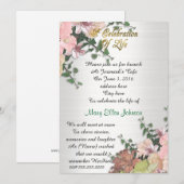 Fête de la vie Invitation Printemps Floral (Devant / Derrière)