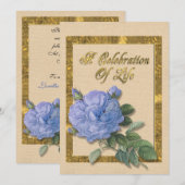 Fête de la vie Invitation rose bleu (Devant / Derrière)