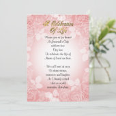 Fête de la vie Invitation rose floral (Debout devant)