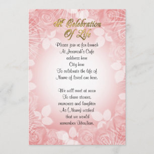 Fête de la vie Invitation rose floral