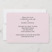 Fête de la vie Invitation Rose rose pâle (Dos)