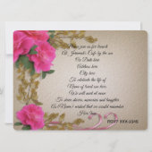 Fête de la vie Invitation roses roses roses (Dos)