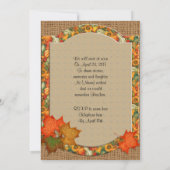 Fête de la vie Invitation Thème d'automne (Dos)