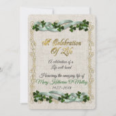 Fête de la vie Invitation Thème irlandais (Devant)