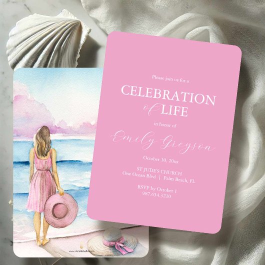 Fête de la vie Invitation Watercolor Beach