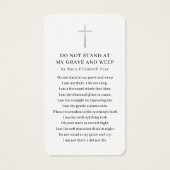 Fête de la vie Photo Funeral Prayer Card (Dos)