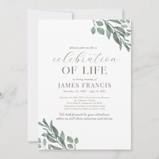 Fête De La Vie Simple Invitation Moderne (Devant)