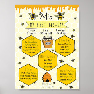Fête de l'abeille au miel 1ère affiche du jour de