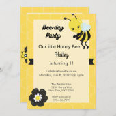 Fête de l'abeille Invitation d'anniversaire (Devant / Derrière)