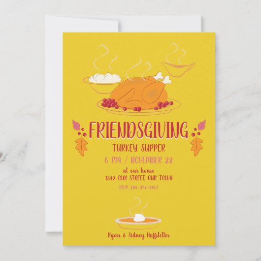 Fête de l'Action d'Amabilité | Invitation rouge et (Dos)