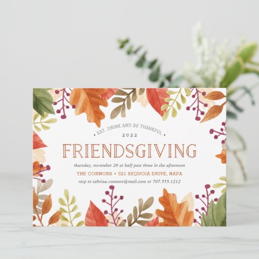 Fête de l'Ami Dîner d'Action de grâce Invitation (Debout devant)