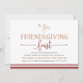 Fête de l'Ami Dîner d'Action de grâce Invitation (Devant)