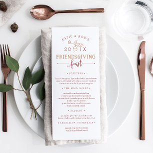 Fête de l'Ami Thanksgiving Diner Menu