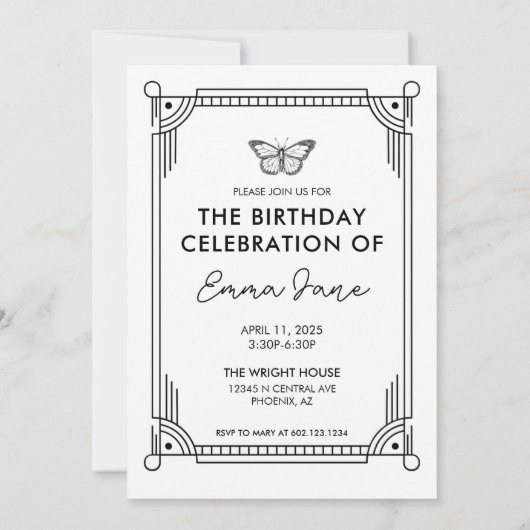 Fête de l'anniversaire de Aries Invitation (Dos)