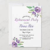 Fête de l'anniversaire Invitation de retraite viol (Devant)