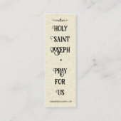 Fête de l'autel Saint-Joseph Carte Sainte Favorise (Dos)