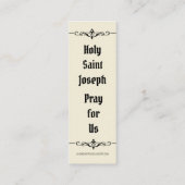 Fête de l'autel Saint-Joseph Carte Sainte Favorise (Dos)