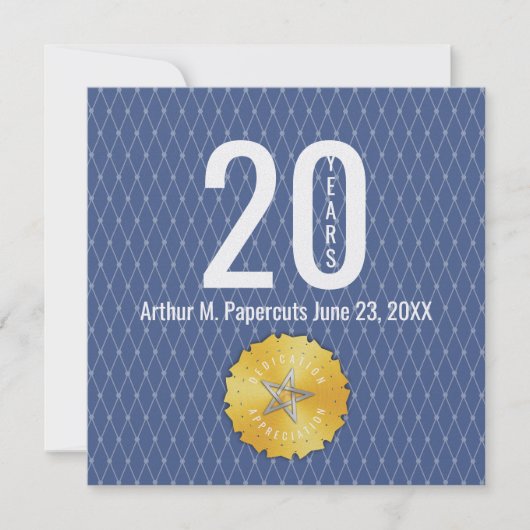 Fête de l'employé 20 ans carte cadeau (Devant)